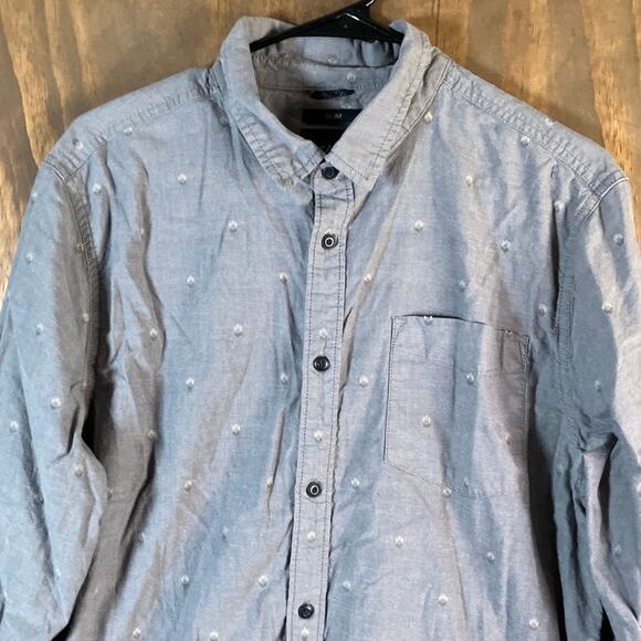 PrAna Mens Shirt Gray Slim Fit Casual Button Down Collared Long Sleeve Large - Picture 2 of 11